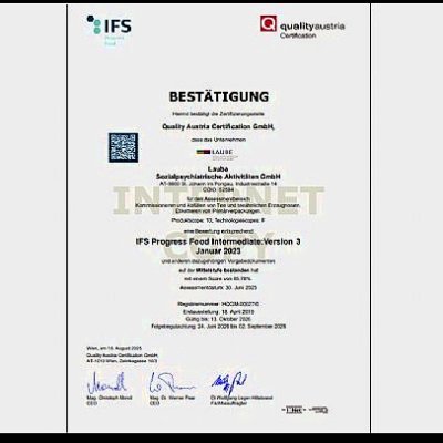 IFS Zertifikat 2025 &copy; Laube GmbH
